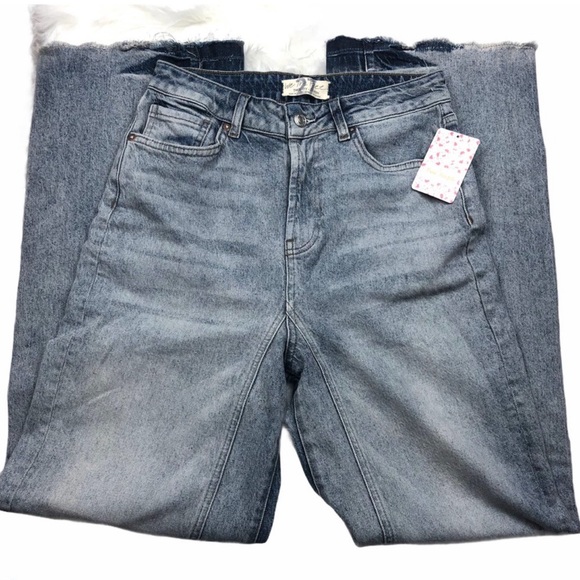 Free People Relaxed Straight Slouch Dutch Blue Sz. 27 NEW - Picture 4 of 9